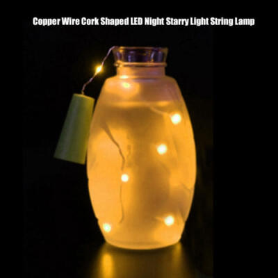 

50CM 10 LEDs Copper Wire Cork Shaped LED Night Starry Light f