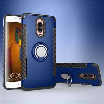 

Fecoprior Back Cover For Huawei Mate 9 Pro Case Car Holder Stand Hard PC Silicon Ring Suction Bracket Celulars