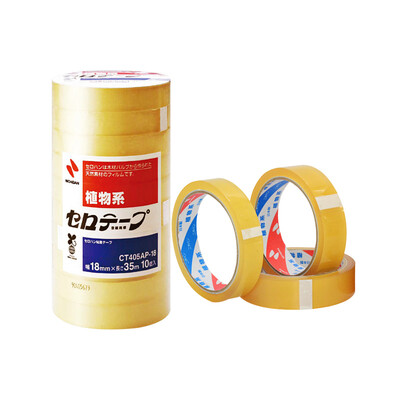 

NICHIBAN Japan imported Miqibang AP-18 plant environmental protection transparent tape 10 volumes 18mm 35 meters office stationery industry test