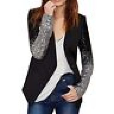 

Woman Blazer OL Slim Long Sleeve Jacket Sequins Tops Short Cardigan Blouse Coat