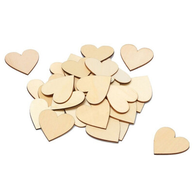 

UpperX 50 Pieces Christmas Blank Wood Heart Embellishments Wood Heart Slices For WeddingValentineDIY ArtsCraftsCard Making