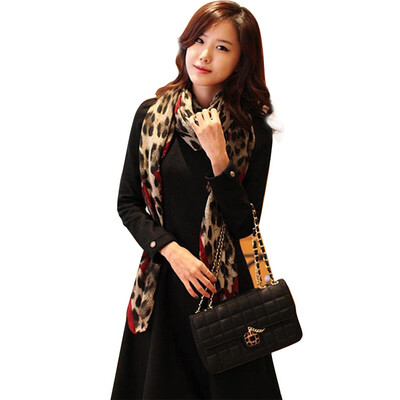 

MSEK WSJ131001 Women&39s scarf Korean version of the Bali yarn scarf air conditioning shawl love leopard wine red