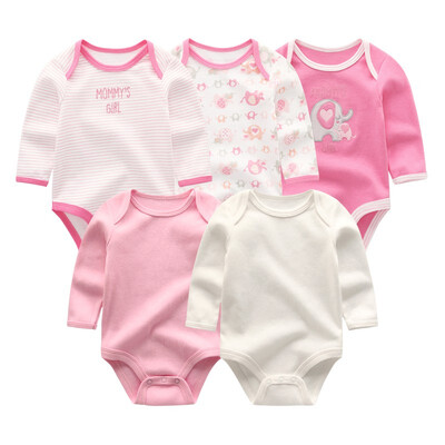 

5PCS Long Sleeve Baby Rompers Baby Boy Clothes Cotton Bodysuits Newborn One-Pieces Baby Girl Clothes Babywear Girls Clothing Sets