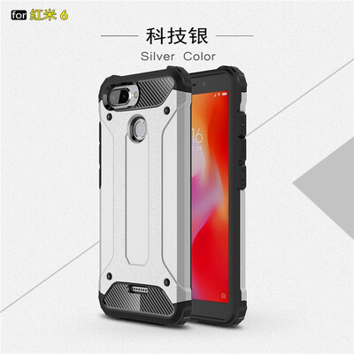 

Fivice Xiaomi Redmi 6 case Luxury Silicone Diamond Armor PC Hard Shell Phone Case