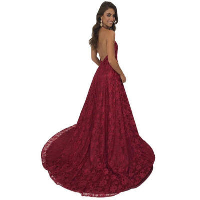 

USA Women Sexy Formal Prom Lace Dress Evening Party Cocktail Long Maxi Dress