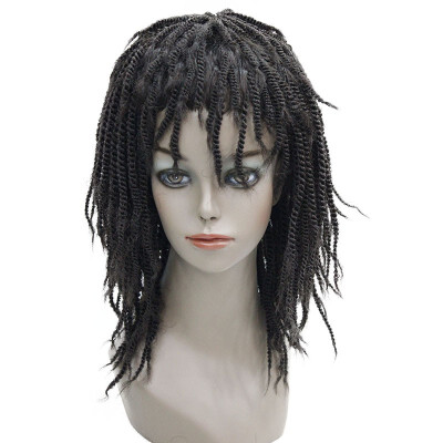 

StrongBeauty African braids Wig kanekalon dreadlocks Hair Medium Dark BlackBrown Synthetic Wigs