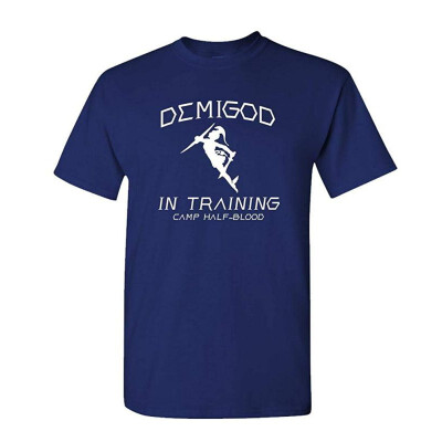 

DEMIGOD IN TRAINING - camp jupiter jackson - Mens Cotton T-Shirt  Navy