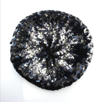 

Fashion Ladies Girls Sequins Beret Hat Beanies Costume Party Dance Disco