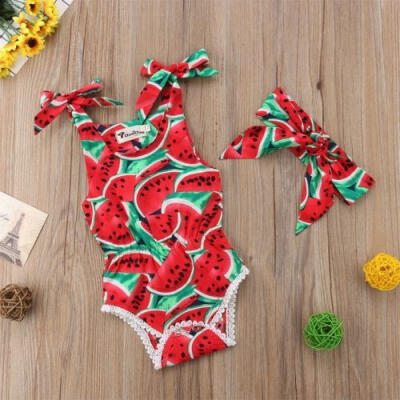 

Newborn Baby Girls Watermelon Romper Bodysuit Jumpsuit Headband Outifts Clothes