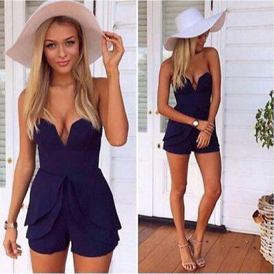 

Sexy Women Celeb Playsuit Party Evening Summer Ladies Dress Jumpsuit Shorts 6-14