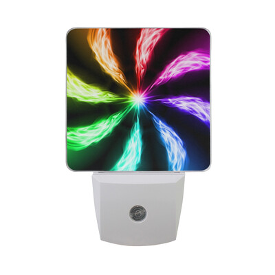 

ALAZA LED Night Light With Smart Dusk To Dawn SensorColorful Fire Horse Plug In Night Light