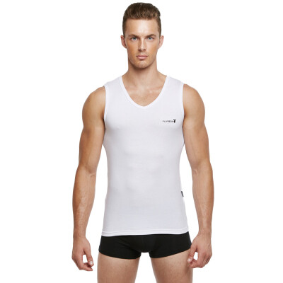 

PLAYBOY Playboy 7540 Men&39s Vest V-neck Male Vest Low-collar Elastic Cotton Lycra Sports Vest White XXL