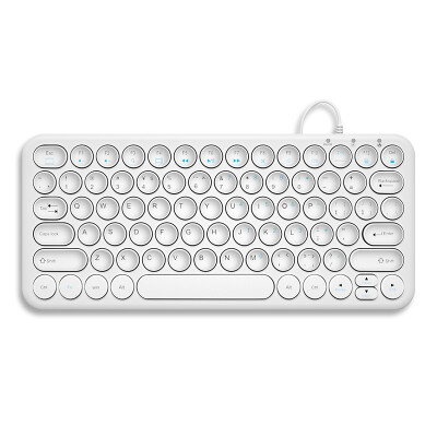 

BOWHW098S-A mute round concave key ultra-thin wired keyboard office notebook portable USB keypad white