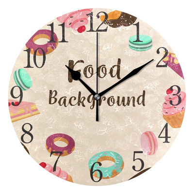 

Wall Clock Arabic Numerals Design Dessert Background Round