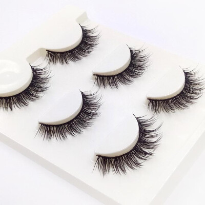 

New 3 pairs natural false eyelashes fake lashes long makeup 3d mink lashes extension eyelash mink eyelashes for beauty X11