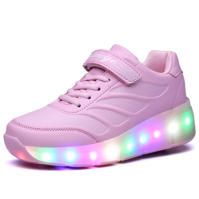 

Heelys LED light sneakers with Double TWO wheel boy Girl roller skate casual shoe with roller girl zapatillas zapatos con ruedas