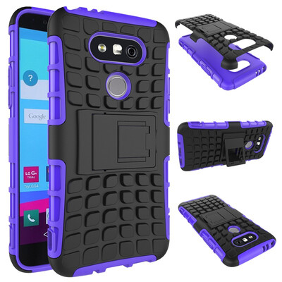 

Fivice LG G5 Case TPU anti-fall tire pattern back clip bracket phone case