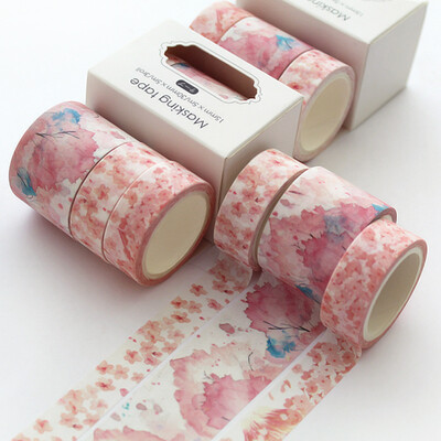 

3pcspcs Japanese Decorative Deco Paper Floral Flower Cherry Blossom Masking Washi Tape Set Stickers Crafts&Scrapbooking