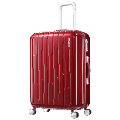 

American Travel AmericanTourister Trolley Case Business Men&Women Luggage Stripe Design Sturdy Travel Case Aircraft Wheel 25 Inch Customs Lock BG9 Wine Red Send Box Set