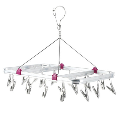 

[Jingdong supermarket] plus goods hangers 20 folder aluminum alloy drying frame stainless steel sandwich rack JX-0712