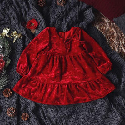 

Velvet Girl Princess Dress Kid Party Wedding Pageant Formal Tutu Dresses Clothes