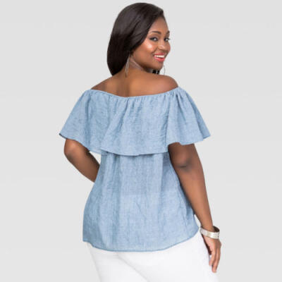 

Fashion Sexy Women Plus Size Summer Blouse Off Shoulder Loose Casual T Shirt Top