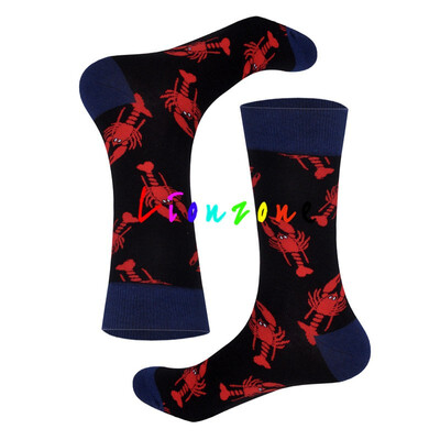 

LIONZONE Hot Happy Socks Unisex With Baboon Lobster Whale Shark Animals Stripe Dots Brand Designer Funny Socks Lovers Gift