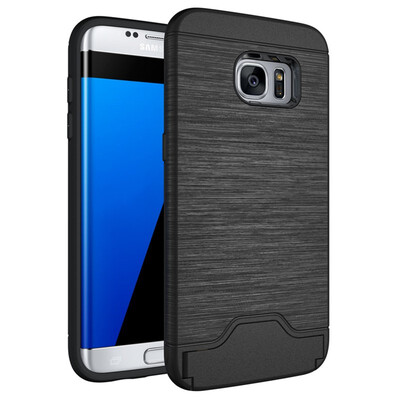 

Fivice Samsung S7 edge Case TPU all-inclusive anti-drop brushed card with bracket mobile phone case