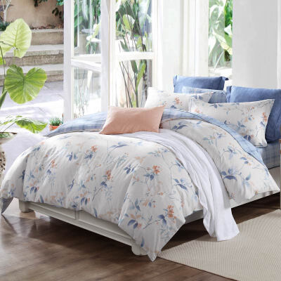 

BoYing Home Textiles BEYOND Bedding Set Double Cotton Twill Quilt Cover Sheet Cotton Four-piece - Hibiscus Flower 15m Bed