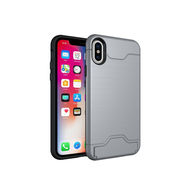 

Fivice iPhone X Case TPU all-inclusive anti-drop brushed card with bracket mobile phone case