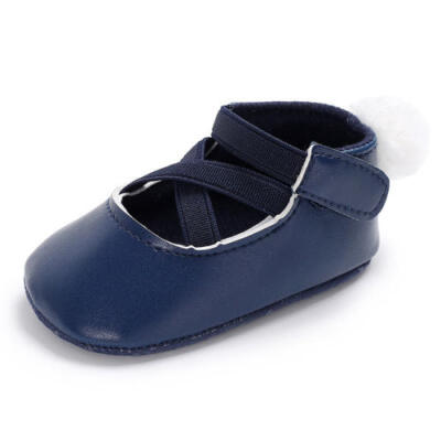 

Newborn Infant Baby Boy Girl Princess Non-Slip Hair Ball Baby Shoes Soft Sneaker