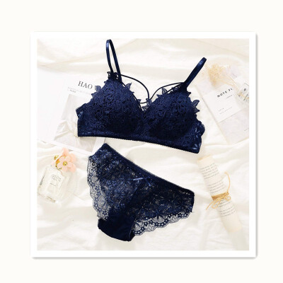 

Sexy lace bra suit female Japanese womens underwear set bra without steel ring thin section