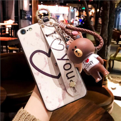 

For iPhone  MAX Phone Cases 2018 new Arrival Fashion Covers Soft TPU With Wristband Kickstand Hand rope Small Bear case
