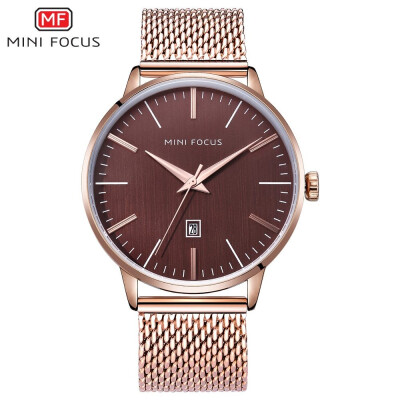 

MINI FOCUS Fashion Business Stainless Steel Strap Men Quartz Watch MF0115GS