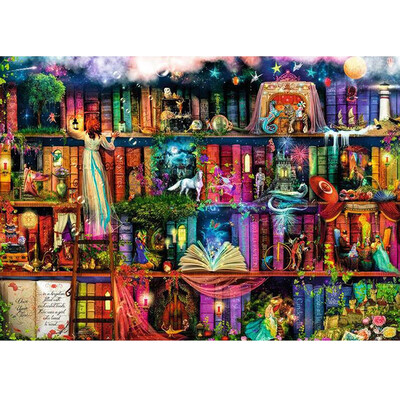 

UpperX Full 5D Diy Diamond Painting Cross Stitch "Magic bookcase" 3D Diamond Embroidery Rhinestone Mosaic Decor Paintings