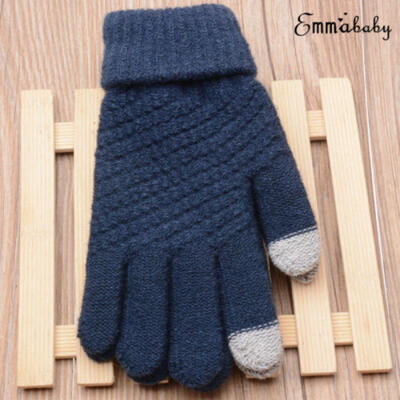 

Men Women Touch Screen Gloves Winter Warm Fleece Lined Thermal Knitted Black Hot