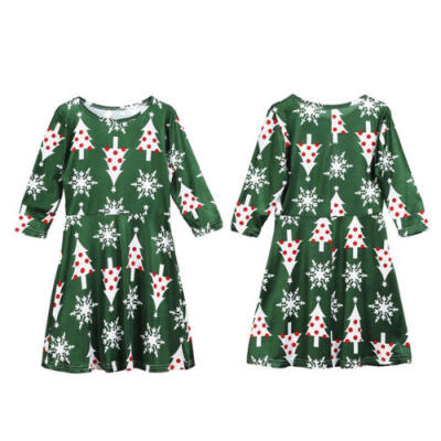 

Mother&Daughter Christmas Dress Matching Women Girls Casual Family Clothing