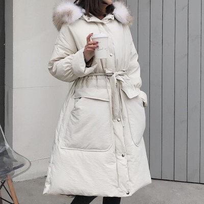 

2018 Koreas new womens down coat for women princess sleeve long style extra thick size womens down coat winter