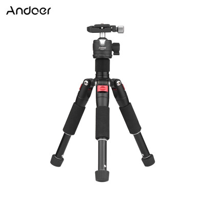 

Andoer K521 Portable 5-section Extendable Aluminum Alloy Tripod with Mini Ball Head Low Center of Gravity 14" Screw Mount for Can