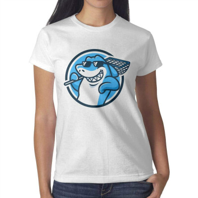 

Shark Birthday Sharks Decor Womens White T-Shirt Cotton Lightweight T-Shirts