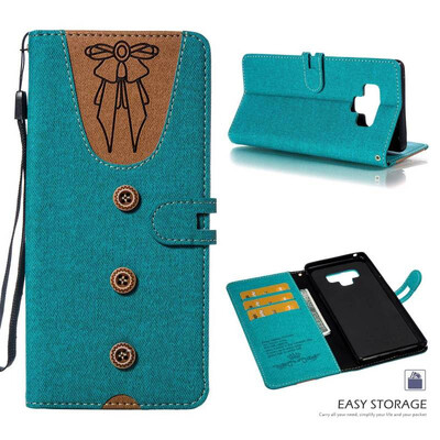 

MOONCASE Samsung Galaxy Note 9 stitching embossed womens leather case - green