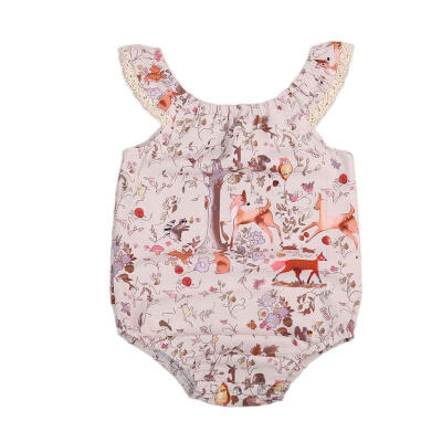 

0-18M Newborn Girls Baby Outfits Romper Lovely Animal Print Bodysuit Clothes HOT