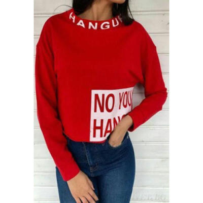 

USA Autumn Fashion Womens Long Sleeve Tops Casual Blouse Loose T Shirt Sweater