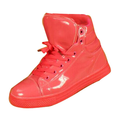 

Women Men Shiny High Top Sport Shoes Waterproof Boot Dance Sneaker Trainers