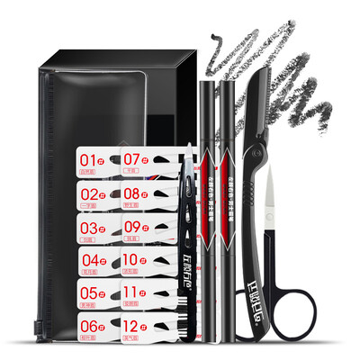 

Left Yan Right Color Mens Eyebrow Pencil Eyebrow Eyebrow Card Eyebrow Knife Beginner Set 01 Black Khanness Anti-Staining Lasting Color