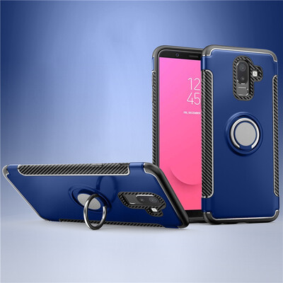 

Fecoprior Back Cover For Samsung Galaxy J6 2018 Case Car Holder Stand Hard PC Silicon Ring Suction Bracket Celulars