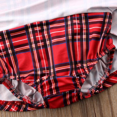 

2Pcs Kids Baby Girl Plaids Clothes T-shirt TopsShorts Tutu Dress Party Outfits