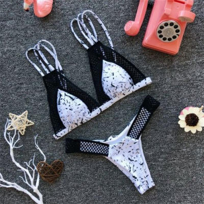 

Boutique Fashion Sexy Women Mesh Push-up Bikini Set Bathing Swimsuit Swimwear