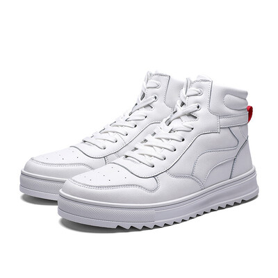 

White mens high shoes Korean version of the trend of 2018 new mens shoes hip hop tide shoes mens high state board shoes tide sh