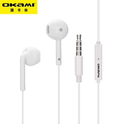 

Okami line control headset half-in-ear universal Android support sing karaoke subwoofer wire headset